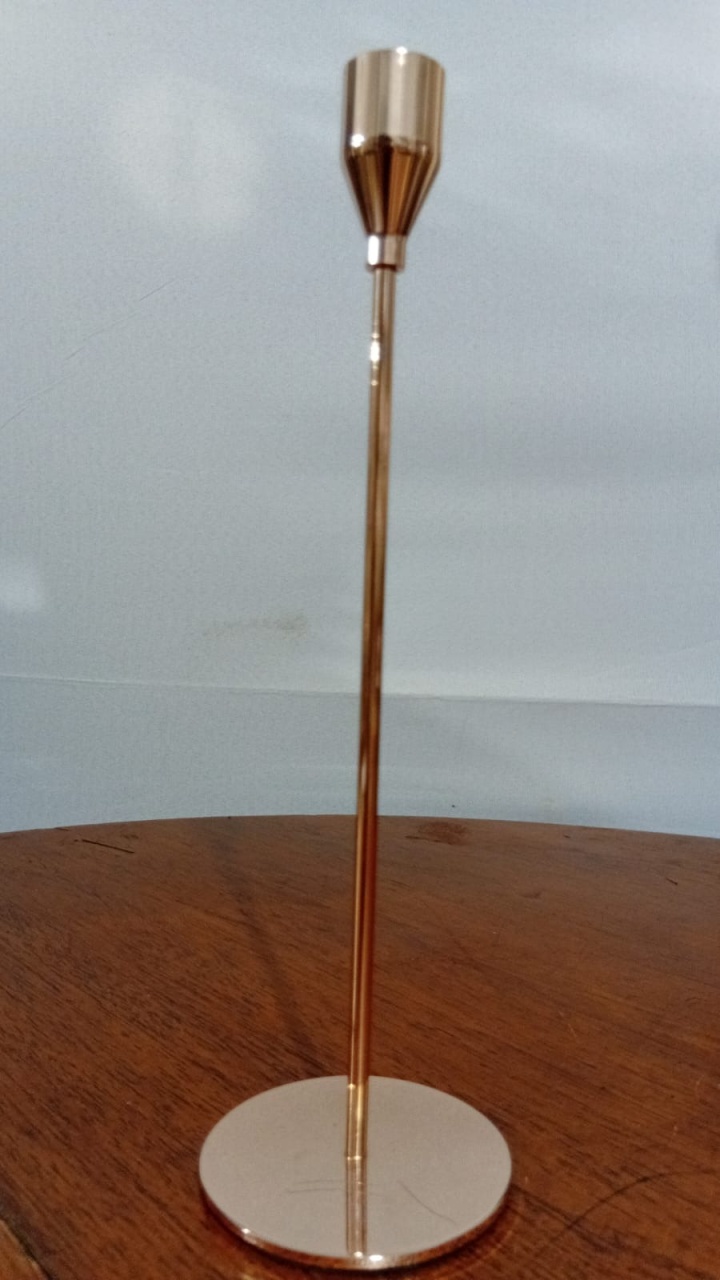 Porta Vela Dourada Fina 8X27Cm - Beck Decorações