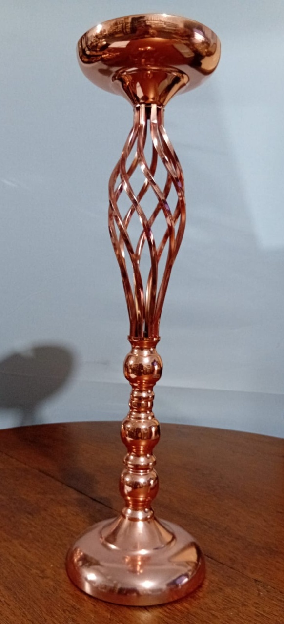 Castiçal Rosê Gold 56X15Cm - Beck Decorações