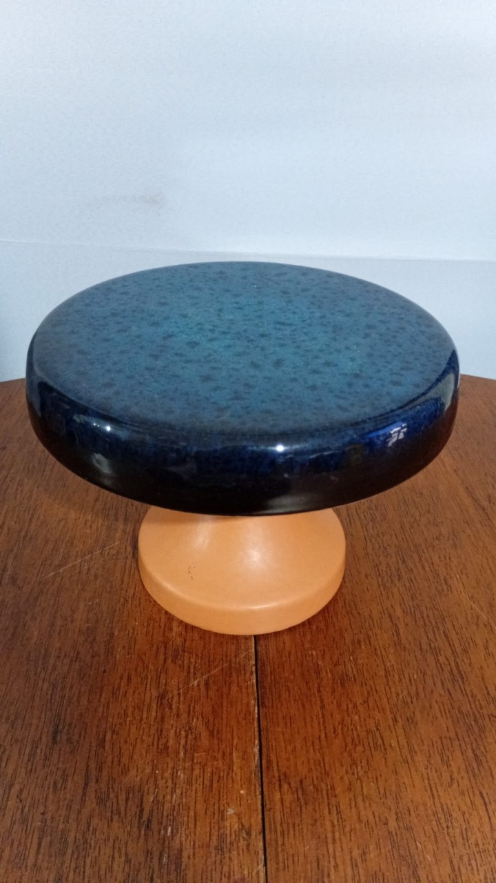 Peça Cerâmica C/ Pé Az 20X16Cm - Beck Decorações