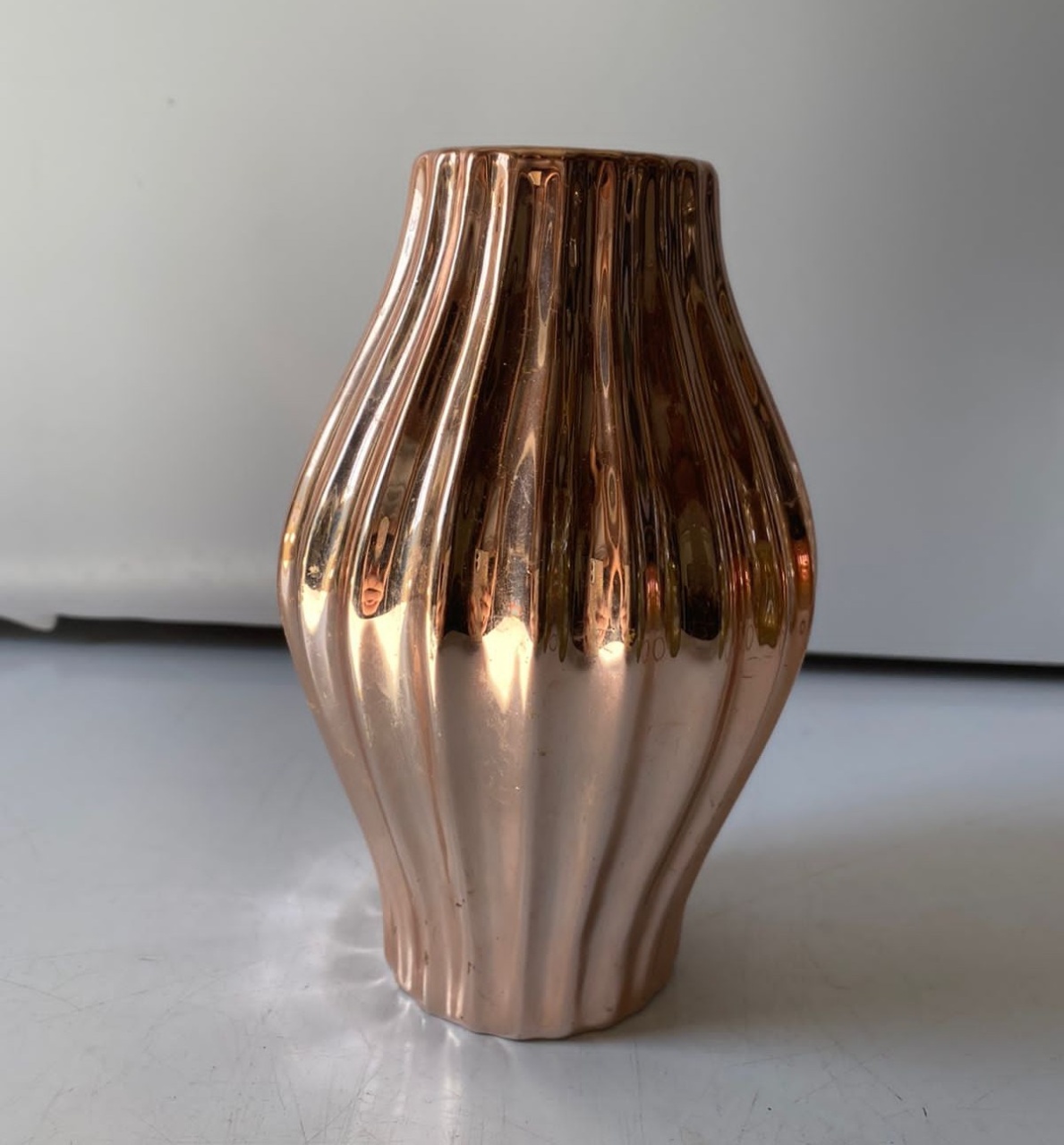 Vaso Rosê Listrado 3D - Beck Decorações