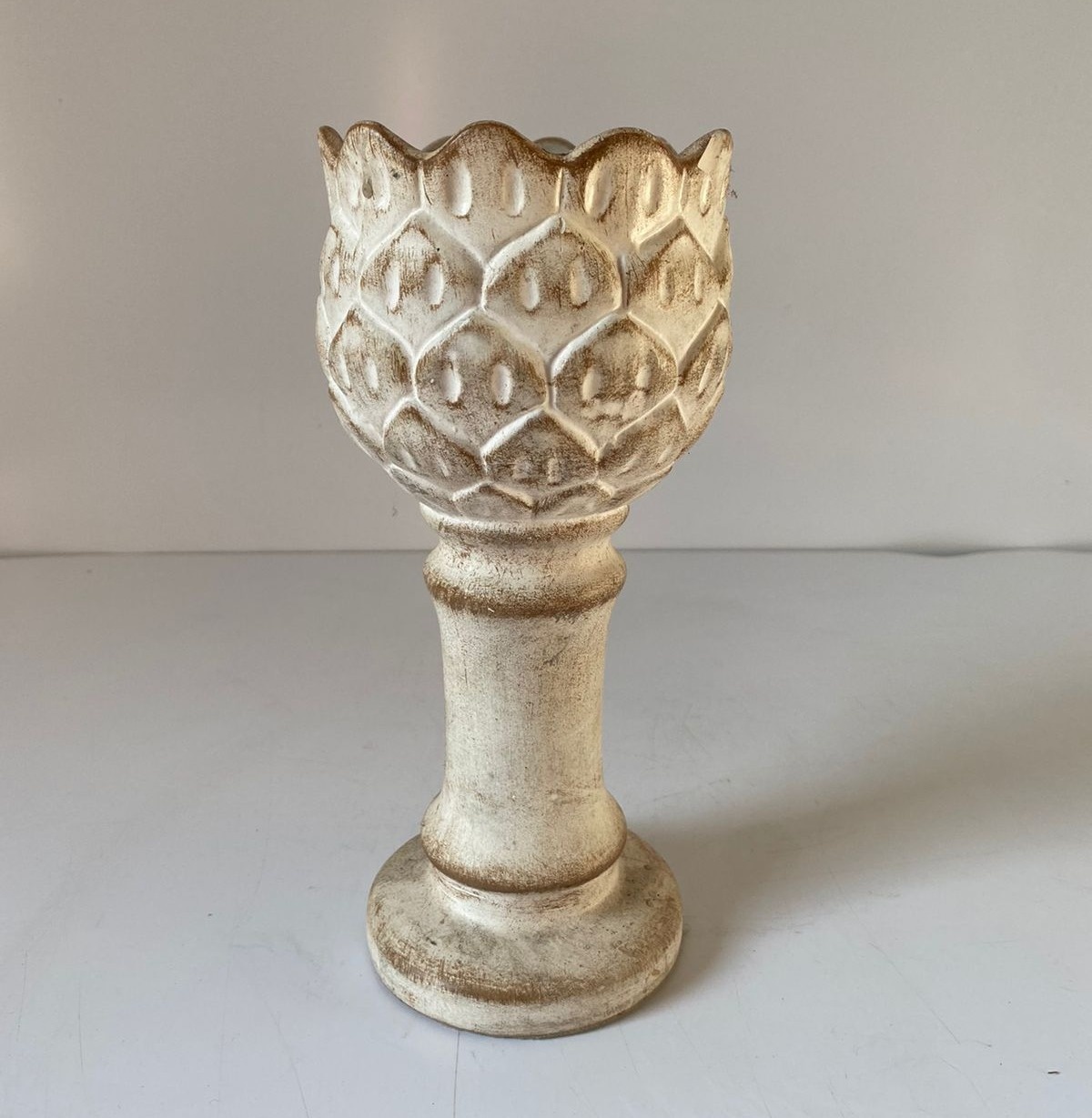 Porta Vela Patinado Bg M 11X25Cm - Beck Decorações