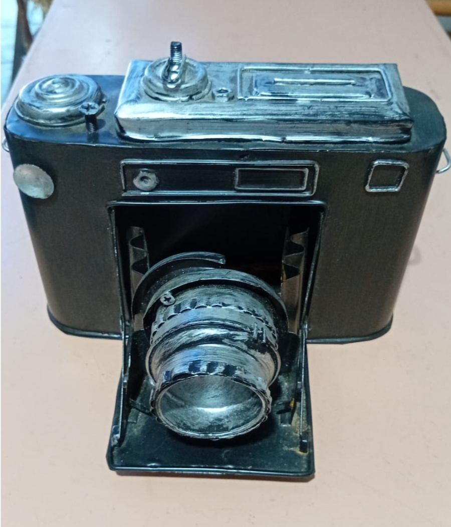 Camera Fotográfica Preta C/ Prata - Beck Decorações