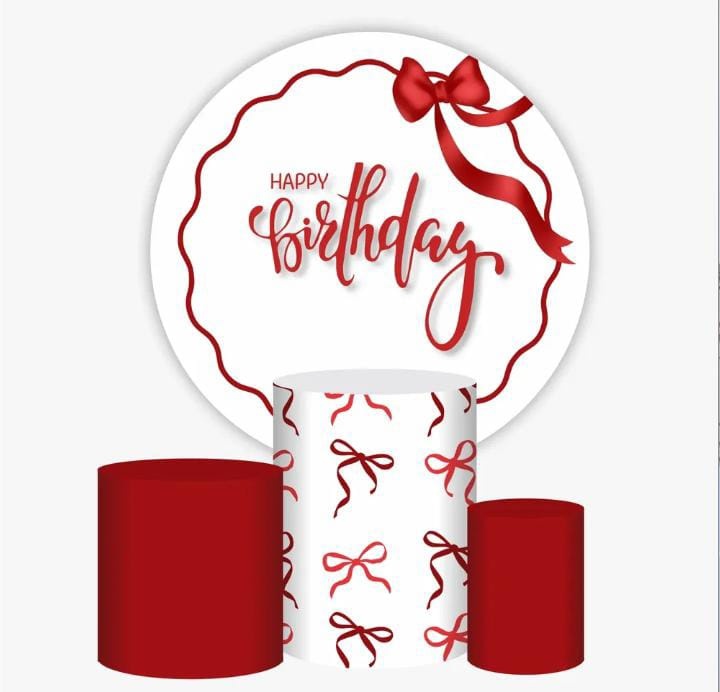 Happy Birthday Vermelho Laço - Eliana Pegue e Monte