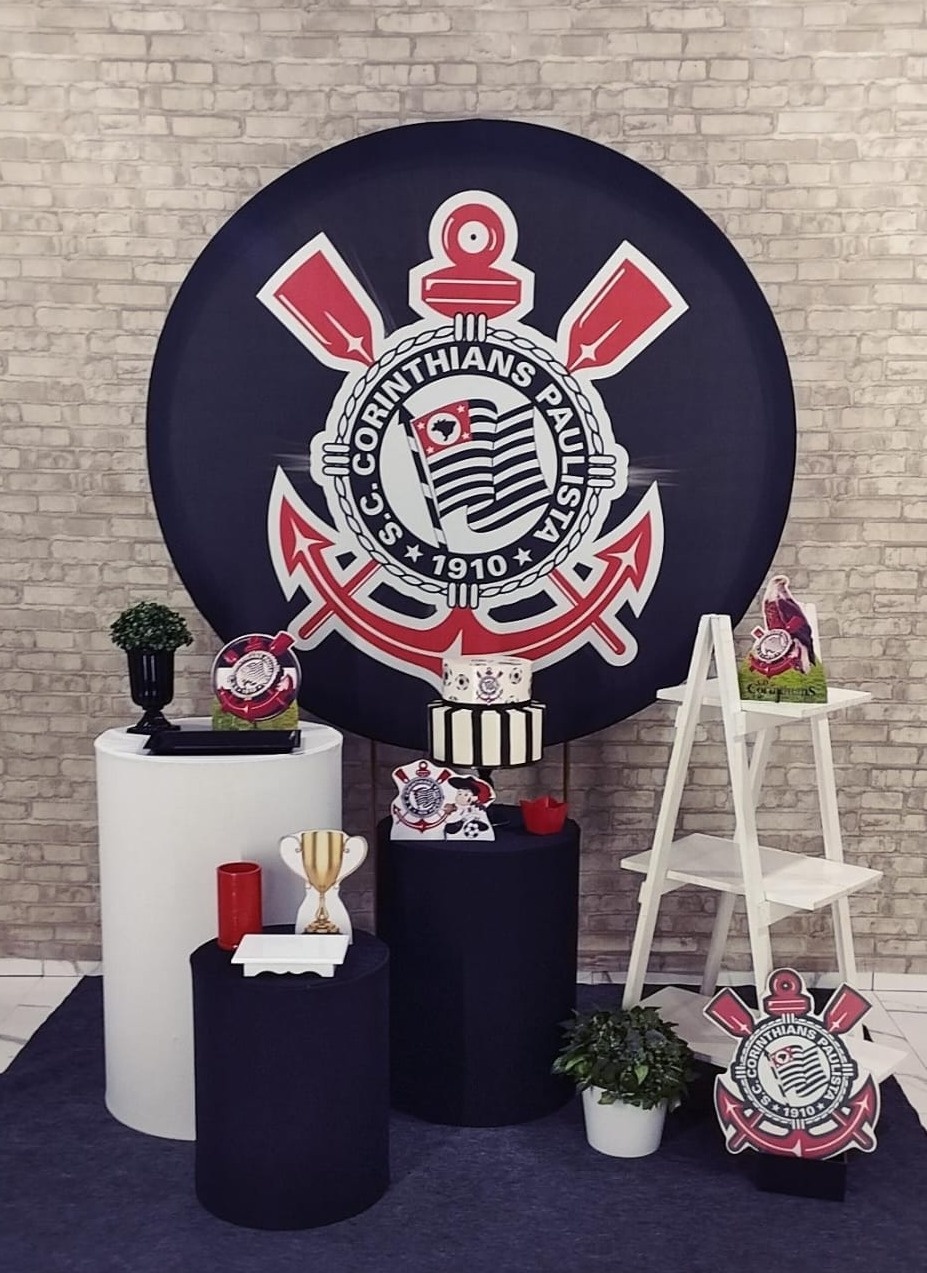 Alugar Tema Para Decoração de Festa Time Do Corinthians (Modelo 1)B - Majas Pegue e Monte