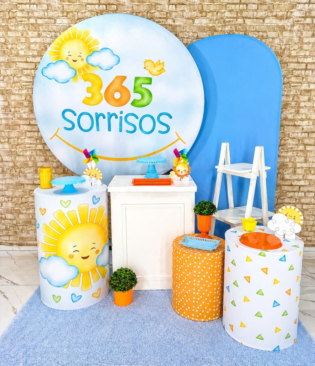 Alugar Tema Para Decoração de Festa 365 Sorrisos (Modelo 3) - Majas Pegue e Monte