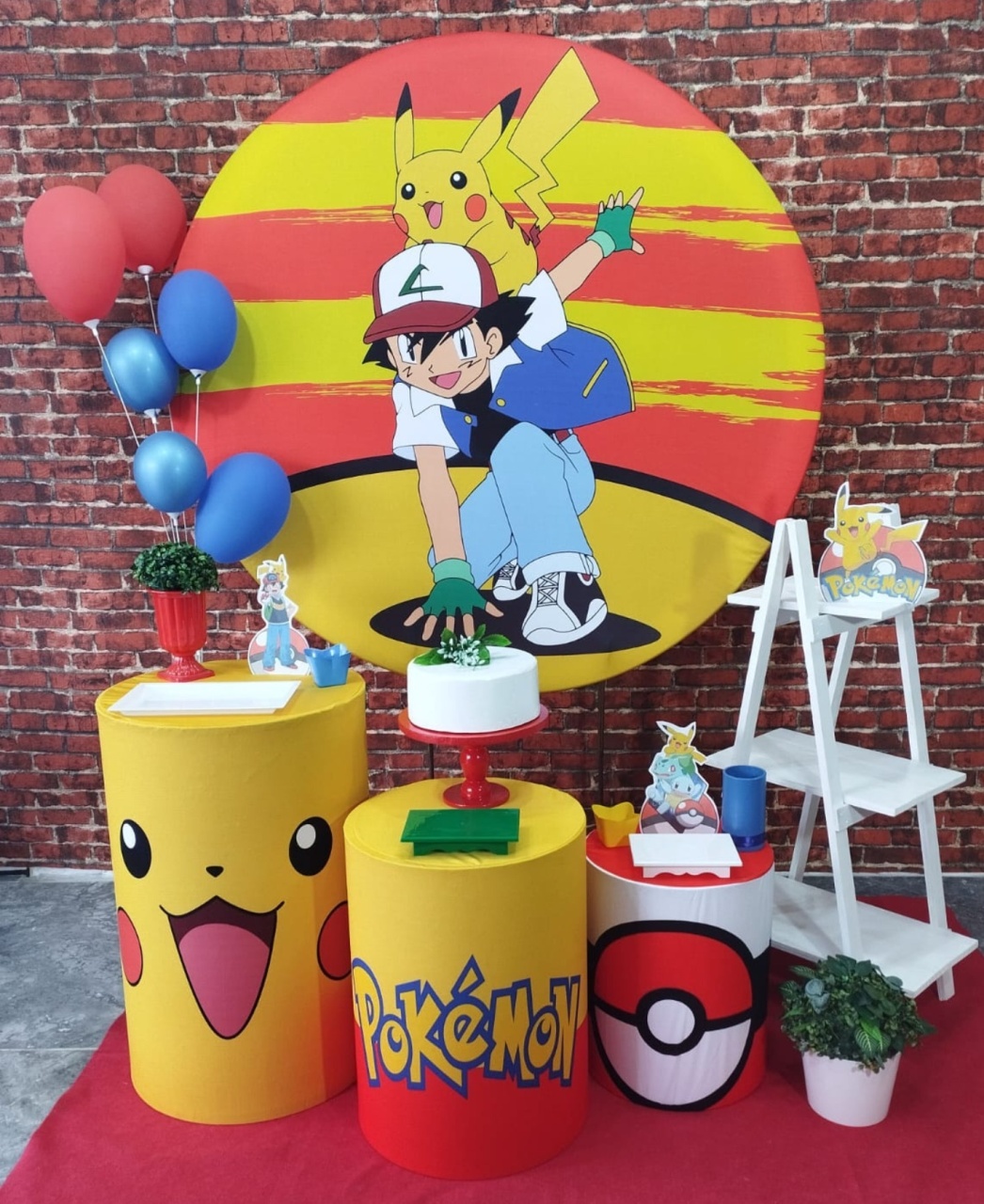 Alugar Tema Para Decoração de Festa Pokemon (Modelo 2) - Majas Pegue e Monte