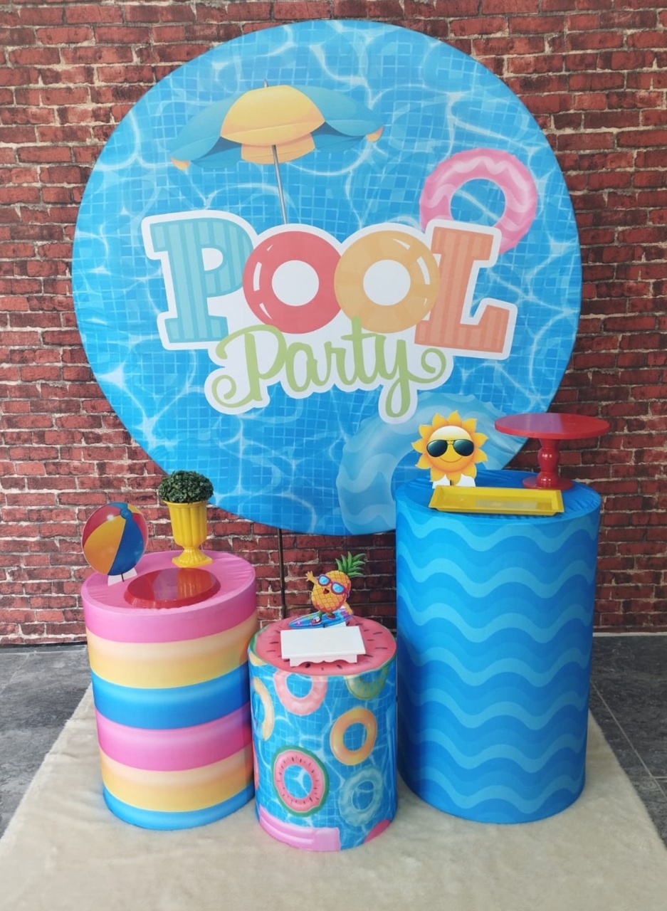 Alugar Tema Para Decoração de Festa Pool Party (Modelo 1) - Majas Pegue e Monte