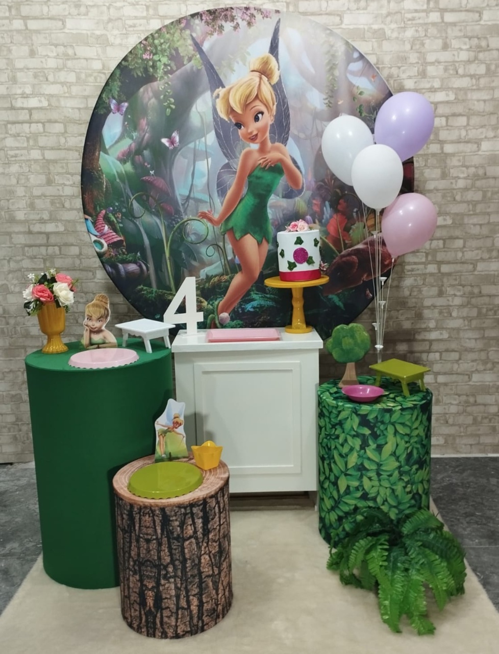 Alugue Tema Para Decoração de Festa Tinkerbel Fada Sininho  (Modelo 3) - Majas Pegue e Monte