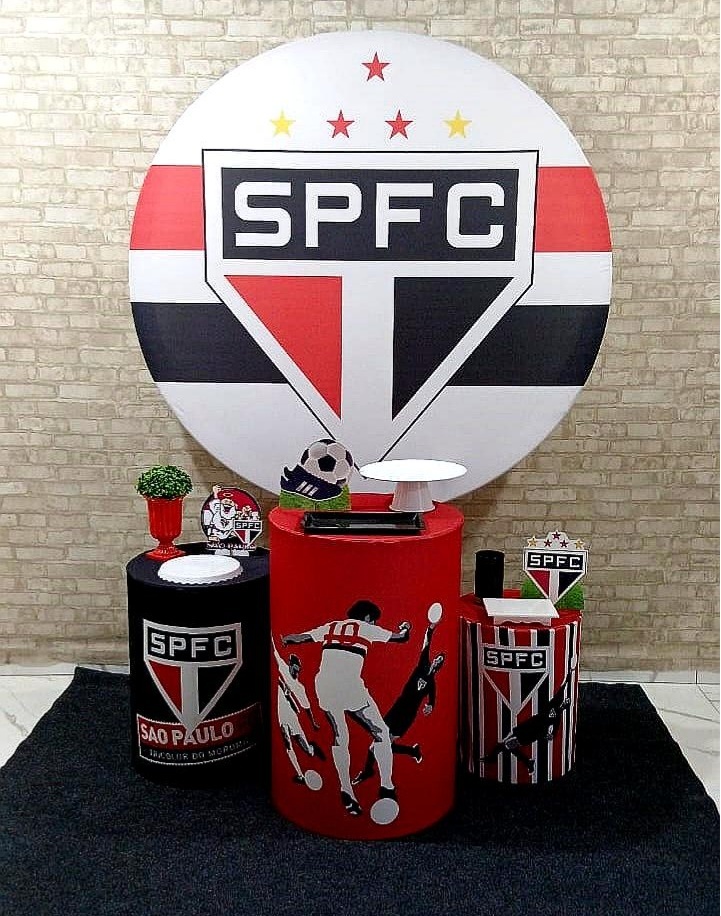 Alugar Tema Para Decoração de Festa Time Do São Paulo (Modelo 1) - Majas Pegue e Monte