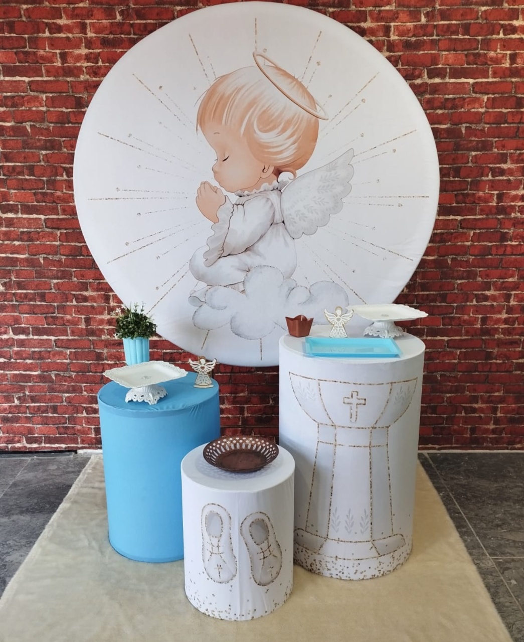 Alugar Tema Para Decoração de Festa Batizado 1 (Modelo 1) - Majas Pegue e Monte