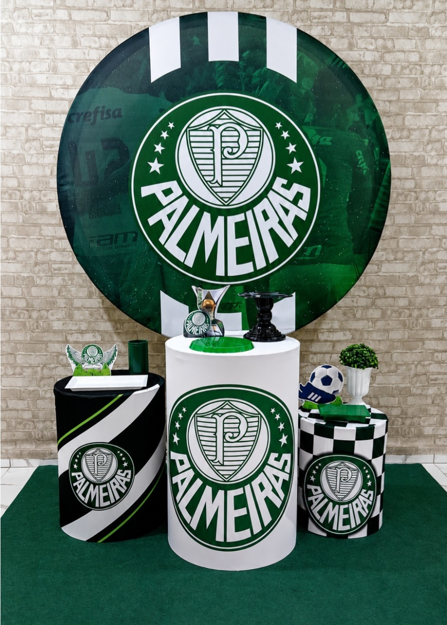 Alugar Tema Para Decoração de Festa Time Do Palmeiras 2 (Modelo 1) - Majas Pegue e Monte