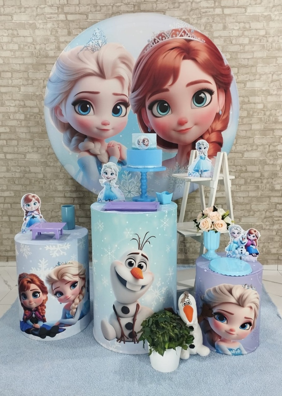 Alugue Tema Para Decoração de Festa Frozen Baby (Modelo 2) - Majas Pegue e Monte