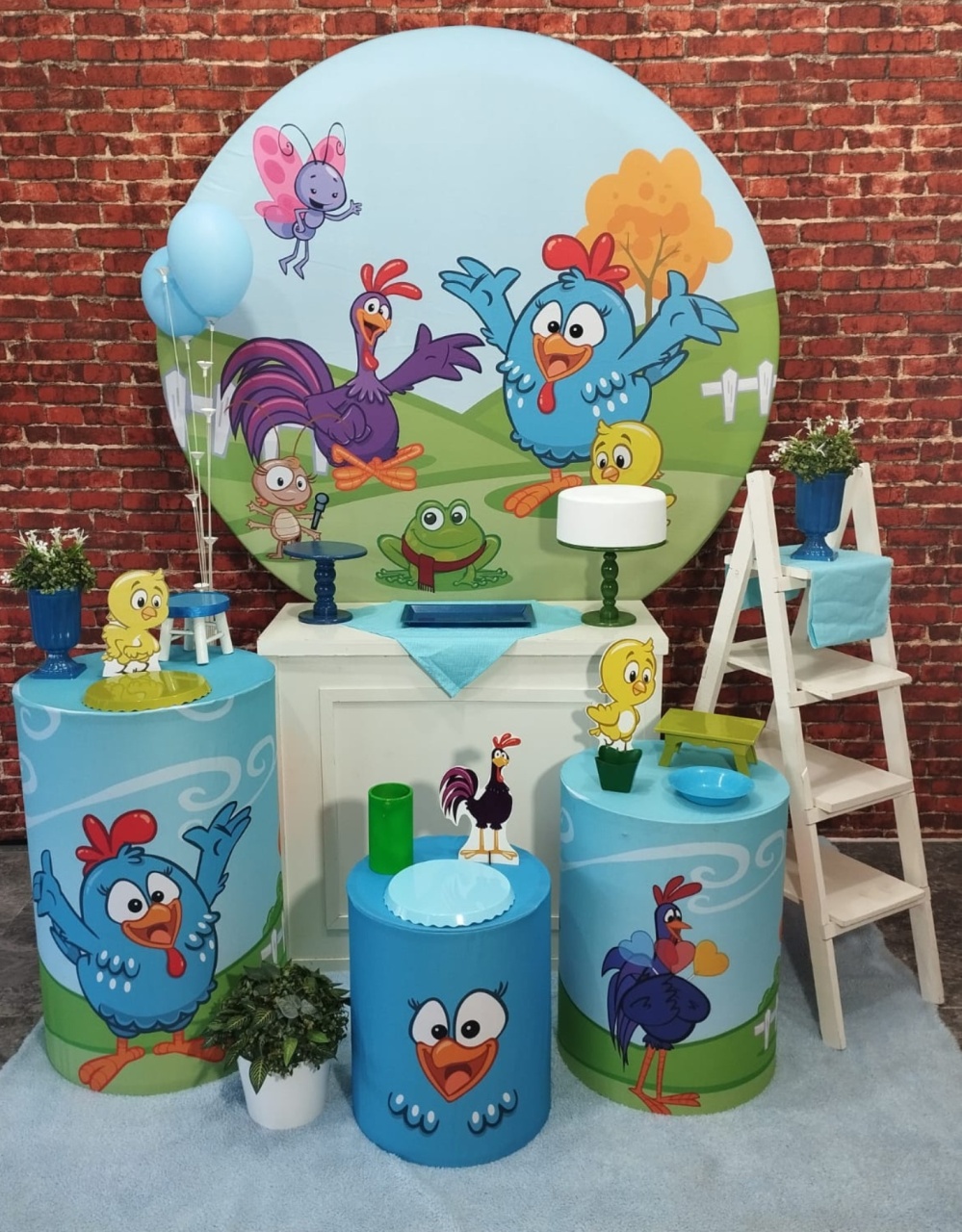 Alugar Tema Para Decoração de Festa Galinha Pintadinha Menino (Modelo 3) - Majas Pegue e Monte