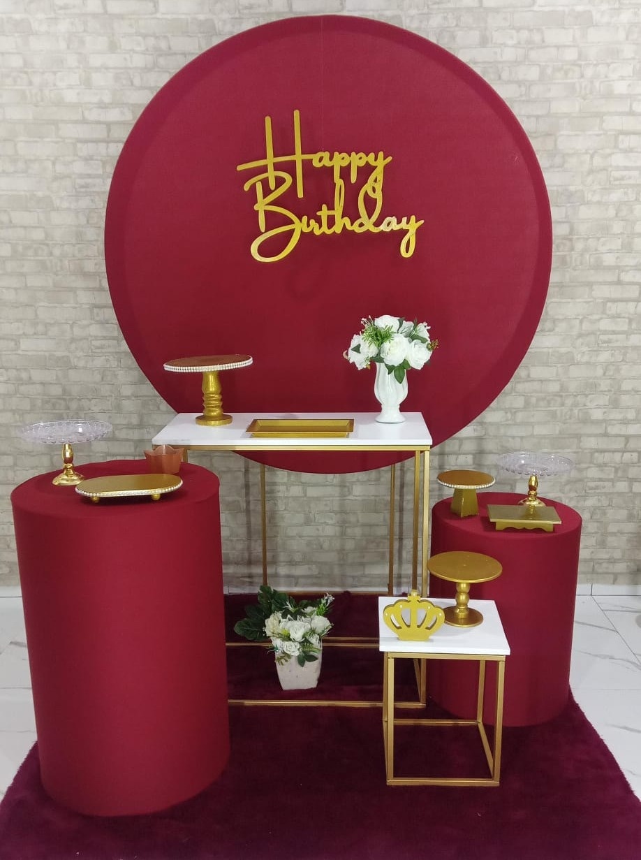 Alugar Tema Para Decoração de Festa Happy Birthday (Modelo 6) - Majas Pegue e Monte