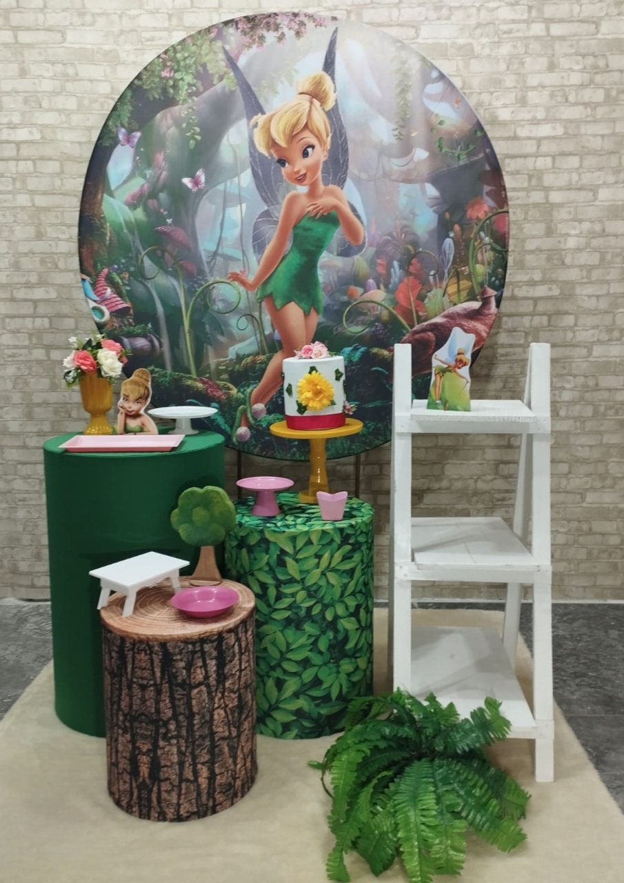 Alugue Tema Para Decoração de Festa Tinkerbel Fada Sininho  (Modelo 2) - Majas Pegue e Monte
