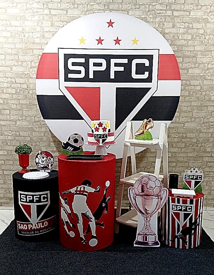 Alugar Tema Para Decoração de Festa Time Do São Paulo (Modelo 2) - Majas Pegue e Monte