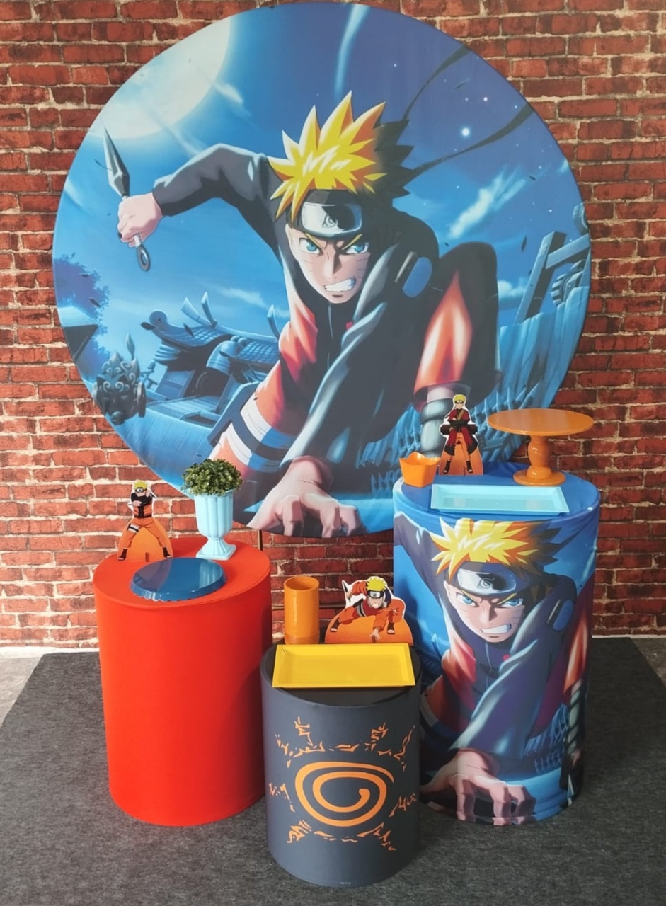 Alugar Tema Para Decoração de Festa Naruto (Modelo 1) - Majas Pegue e Monte