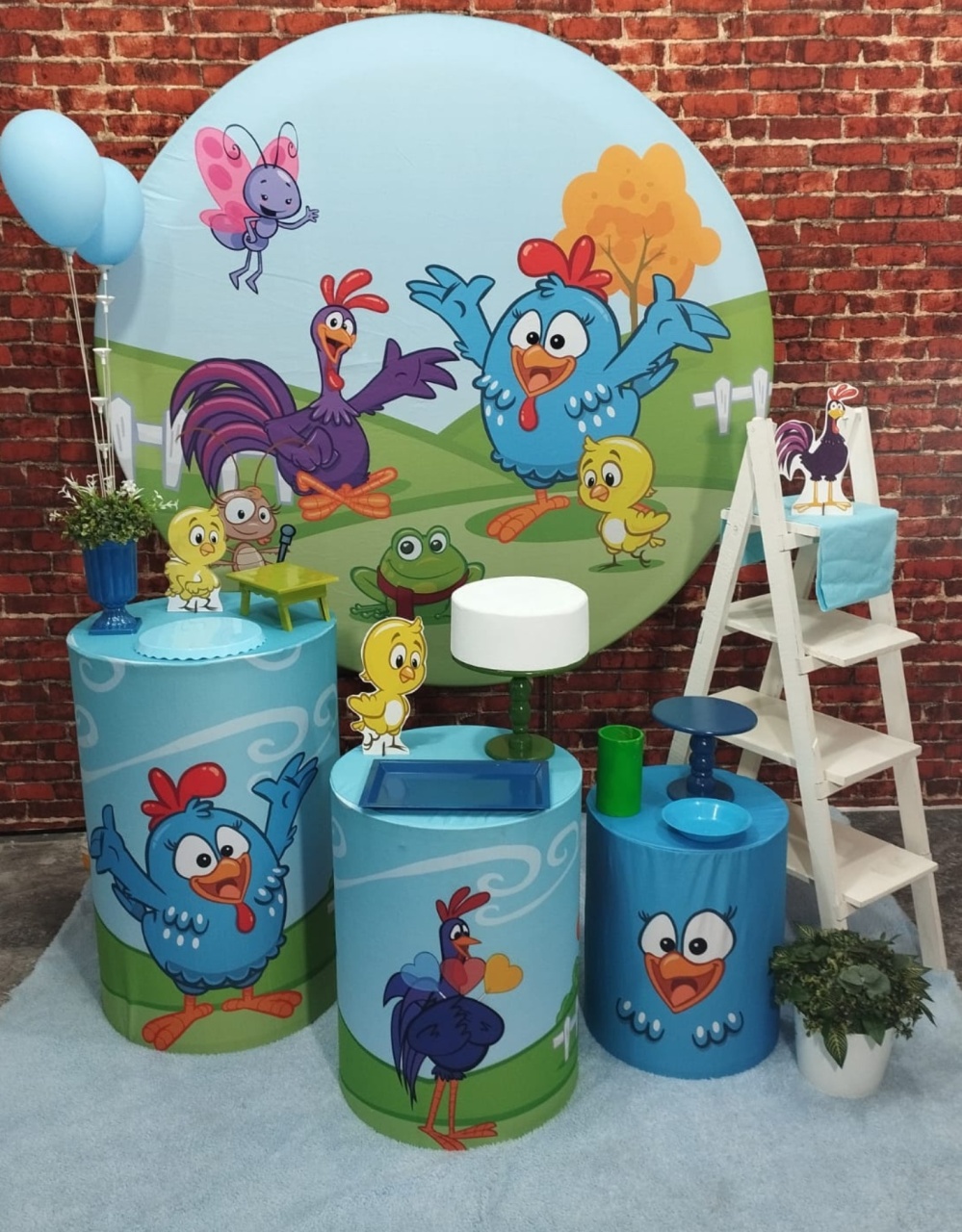 Alugar Tema Para Decoração de Festa Galinha Pintadinha Menino (Modelo 2) - Majas Pegue e Monte