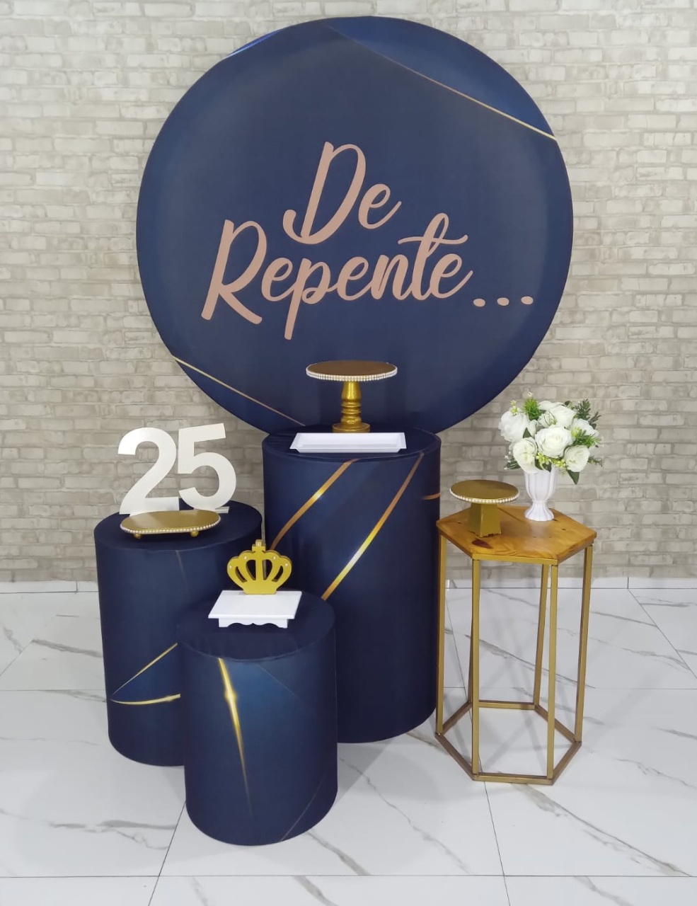 Alugar Tema Para Festa de Repente Azul Escuro (Modelo 2) - Majas Pegue e Monte