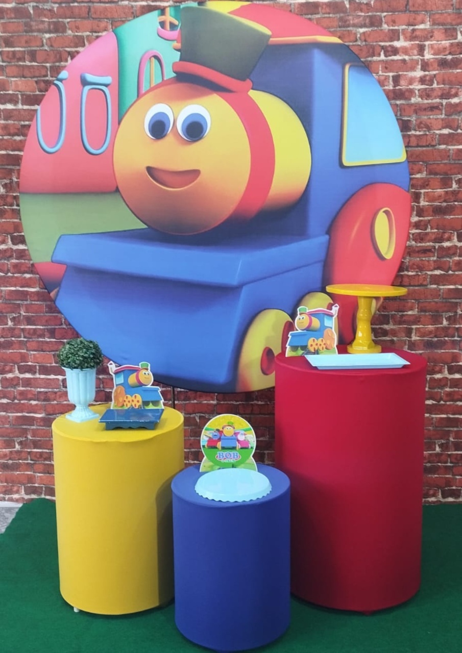 Alugar Tema Para Decoração de Festa Bob O Trem (Modelo 1) - Majas Pegue e Monte