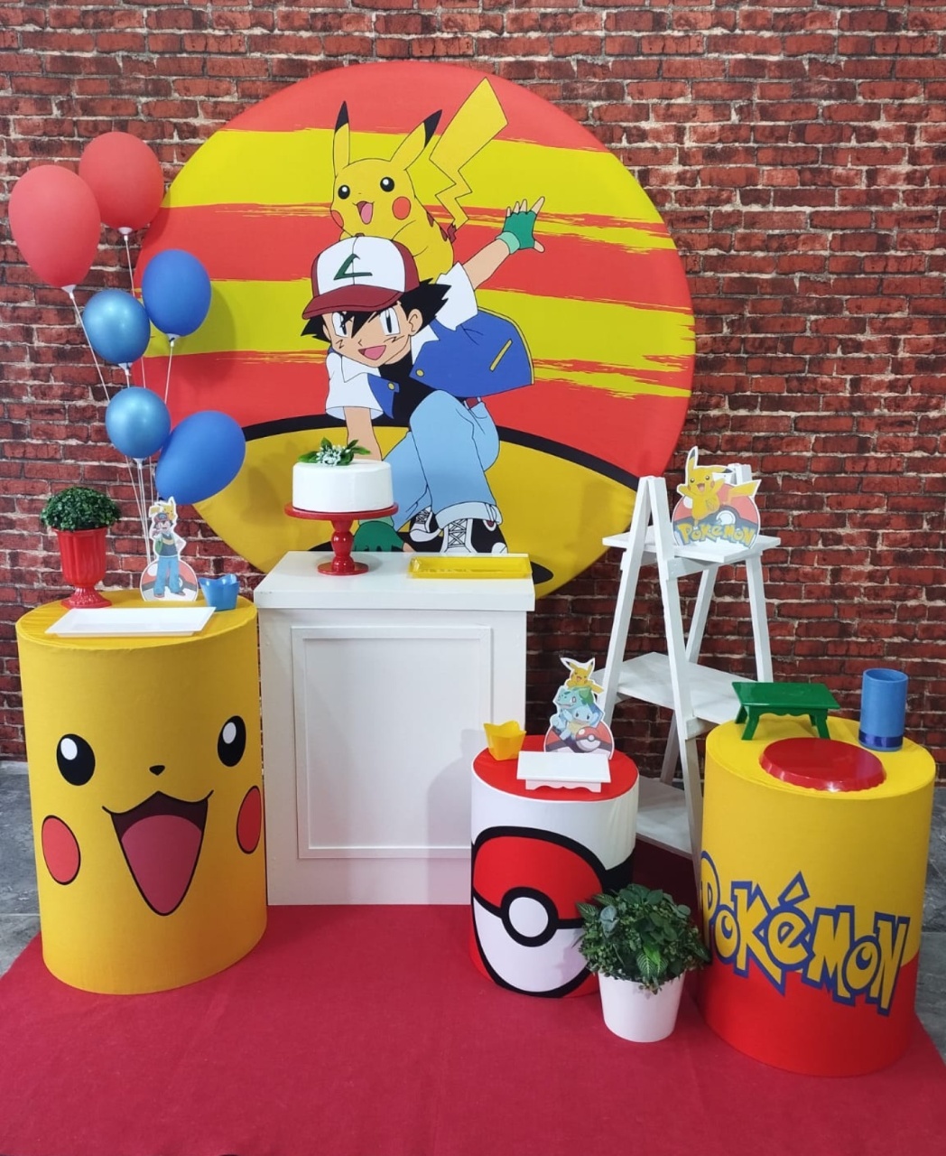 Alugar Tema Para Decoração de Festa Pokemon (Modelo 3) - Majas Pegue e Monte