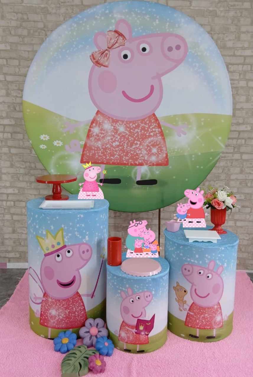 Alugar Tema Para Decoração de Festa Pepa Pig (Modelo 1) - Majas Pegue e Monte