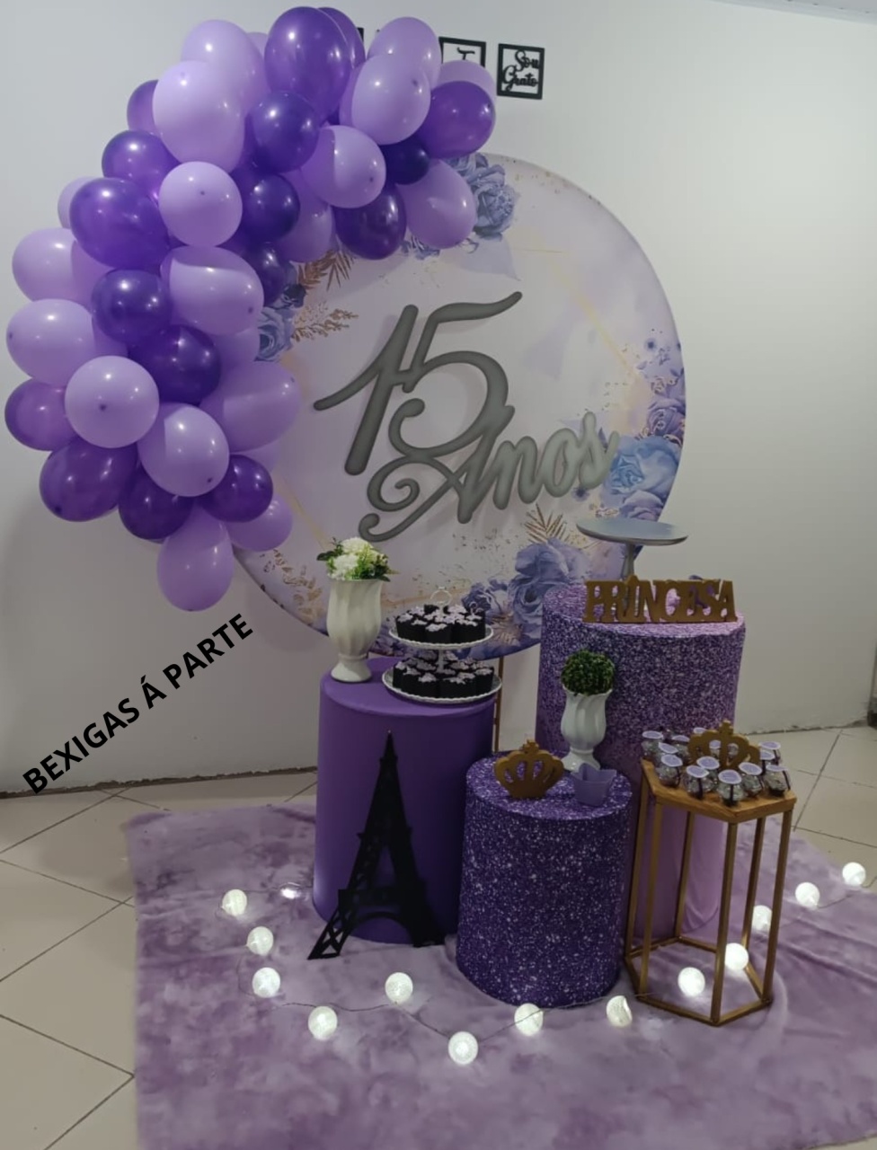 Alugar Tema Para Decoração de Festa 15 Anos Lilás (Modelo 3) - Majas Pegue e Monte
