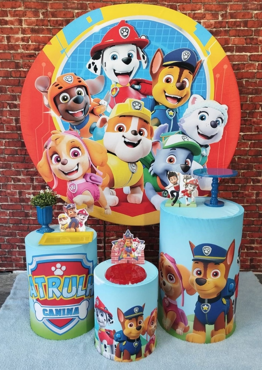 Alugar Tema Para Decoração de Festa Patrulha Canina (Modelo 1) - Majas Pegue e Monte