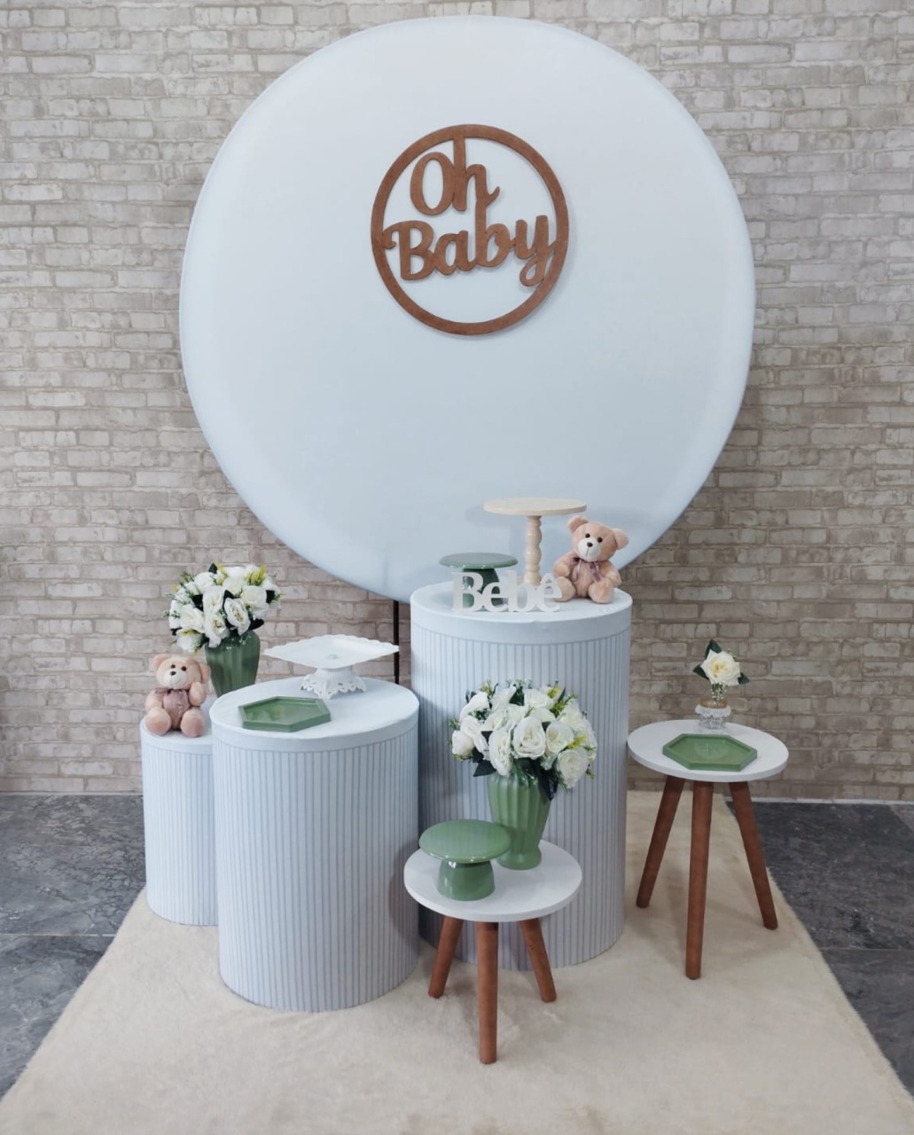 Alugar Tema Para Decoração de Festa Chá Bebê Oh Baby (Modelo 1) - Majas Pegue e Monte