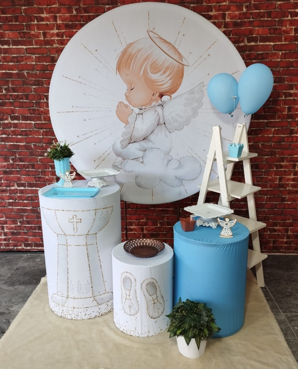 Alugar Tema Para Decoração de Festa Batizado 1 (Modelo 2) - Majas Pegue e Monte
