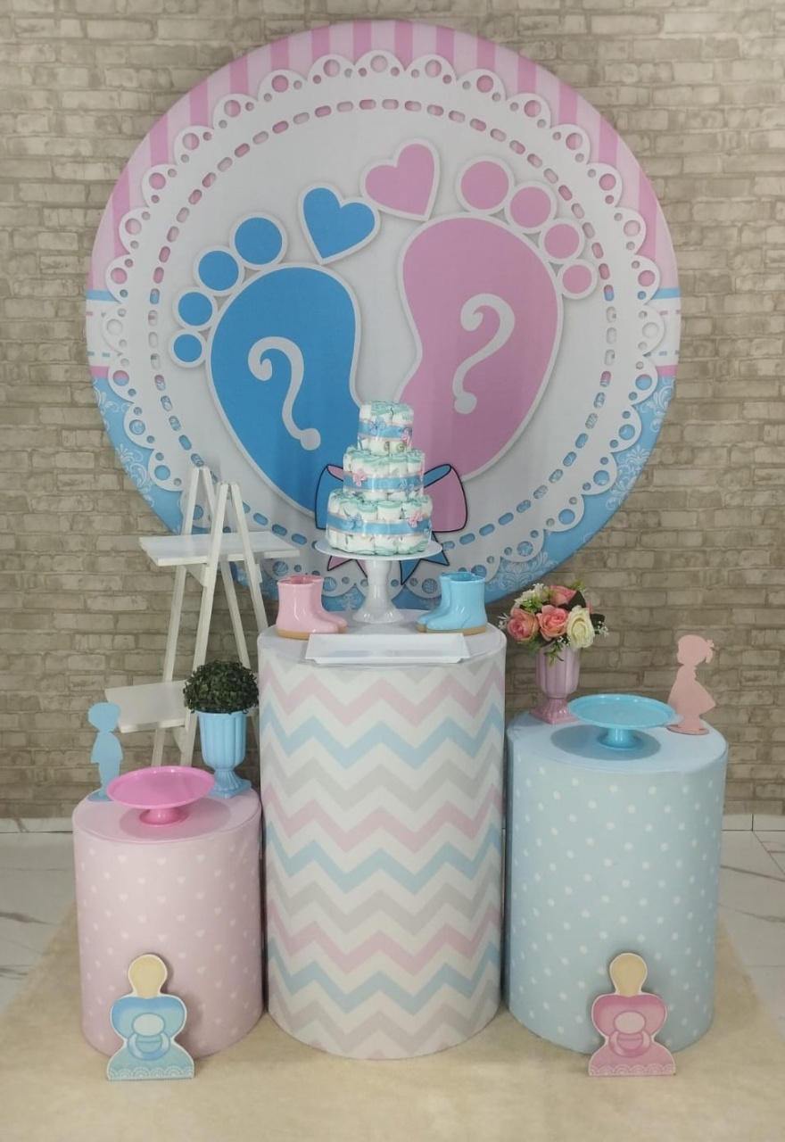 Alugar Tema Para Decoração de Festa Chá Revalação Pezinho (Modelo 2) - Majas Pegue e Monte