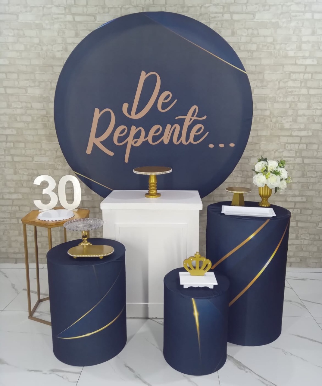 Alugar Tema Para Festa de Repente Azul Escuro (Modelo 3) - Majas Pegue e Monte