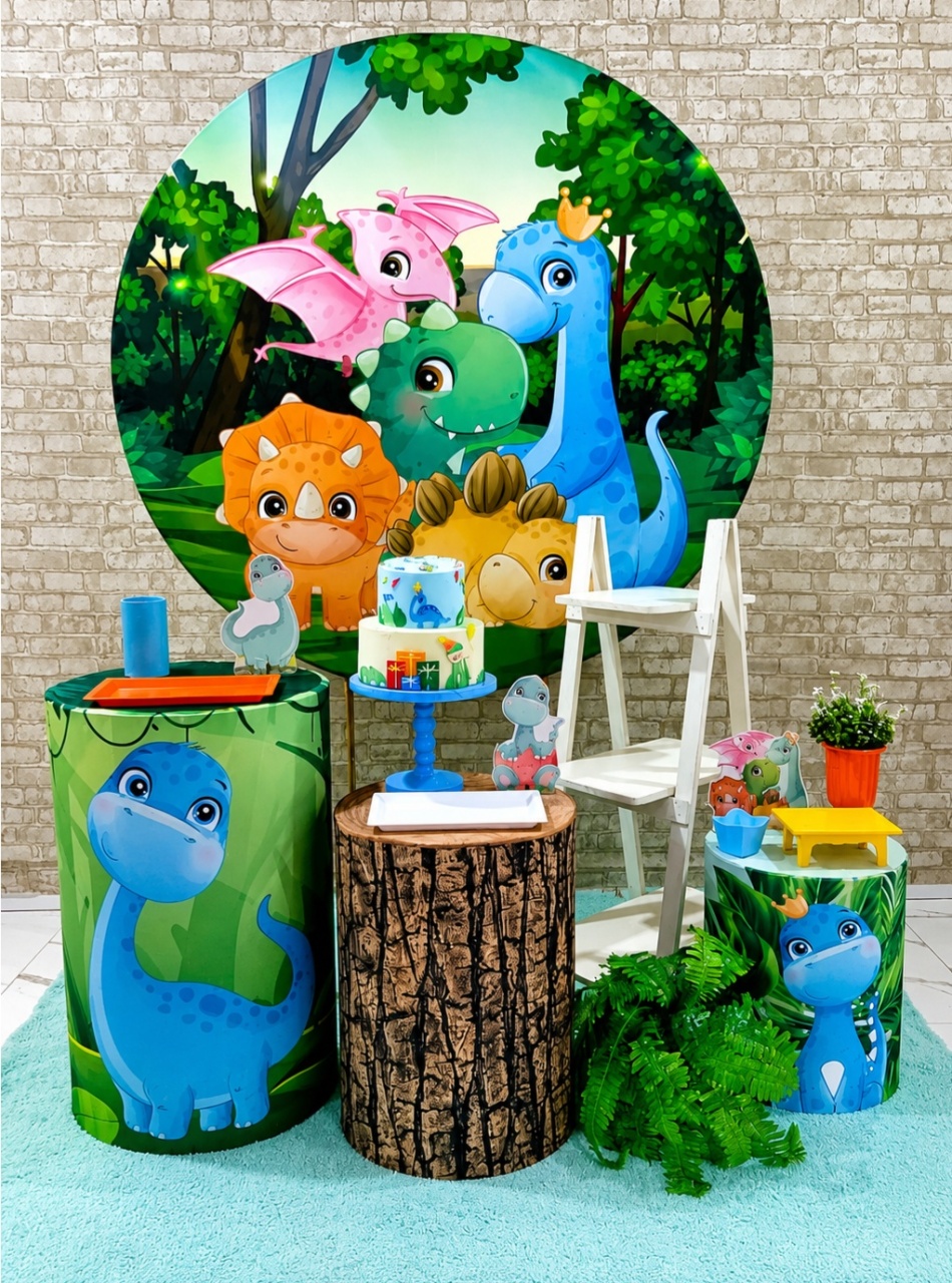 Alugar Tema Para Decoração de Festa Dino Baby Menino - Kit Completo - Majas Pegue e Monte