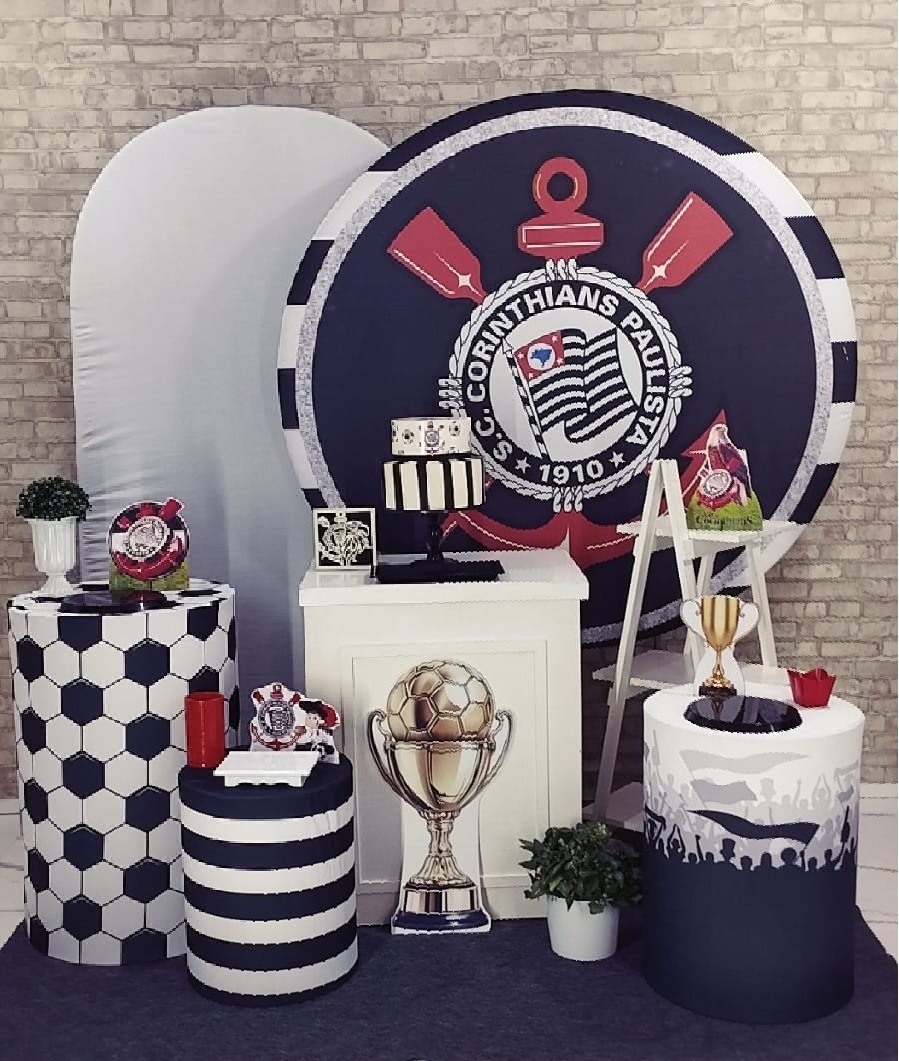 Alugar Tema Para Decoração de Festa Time Do Corinthians (Modelo 2)C - Majas Pegue e Monte