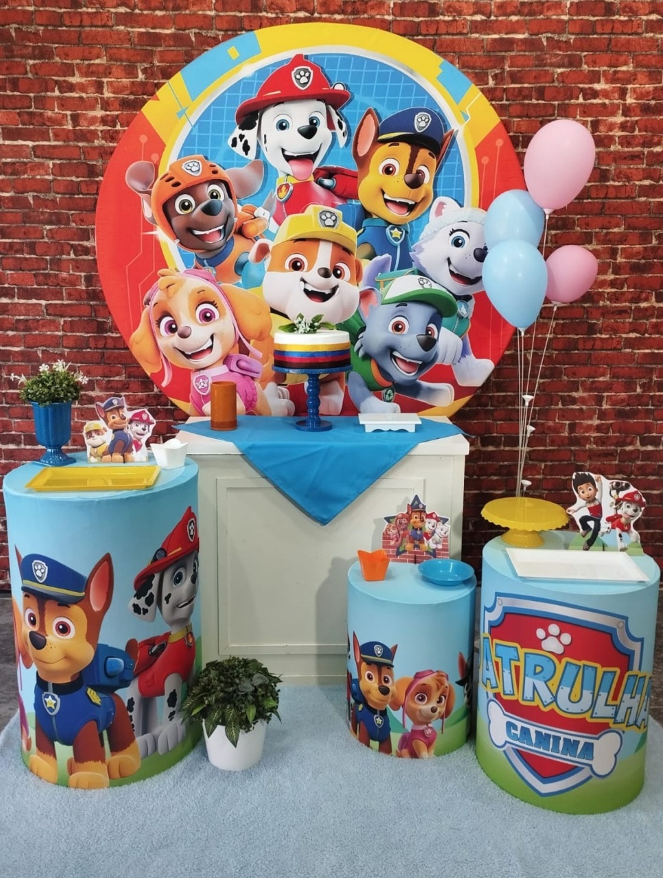 Alugar Tema Para Decoração de Festa Patrulha Canina (Modelo 3) - Majas Pegue e Monte