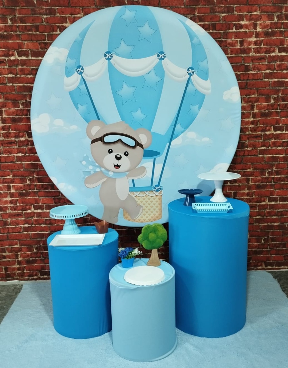 Alugar Tema Para Decoração de Festa Ursinho Baloeiro (Modelo 1) - Majas Pegue e Monte