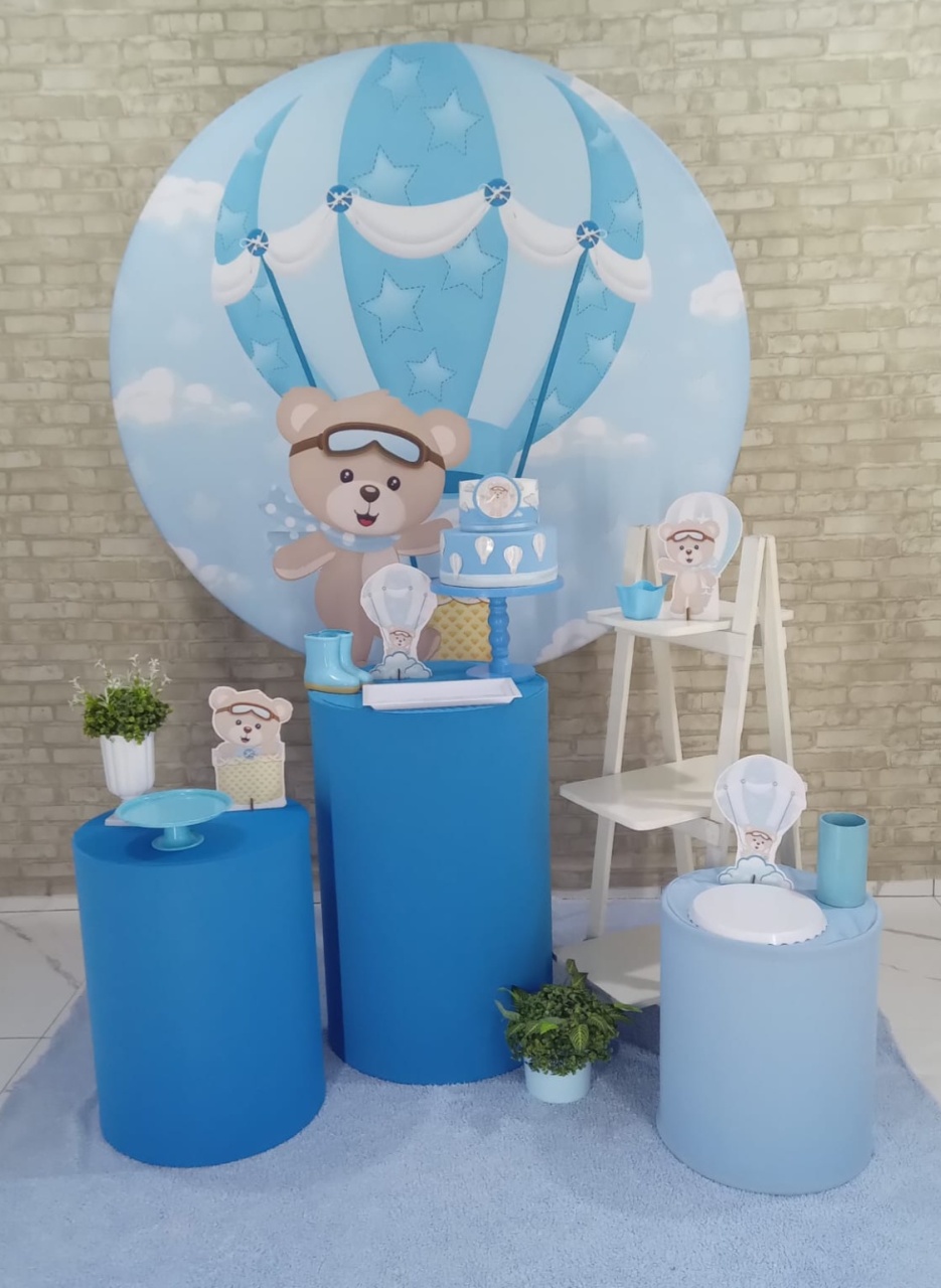 Alugar Tema Para Decoração de Festa Urso Baloeiro (Modelo 2) - Majas Pegue e Monte