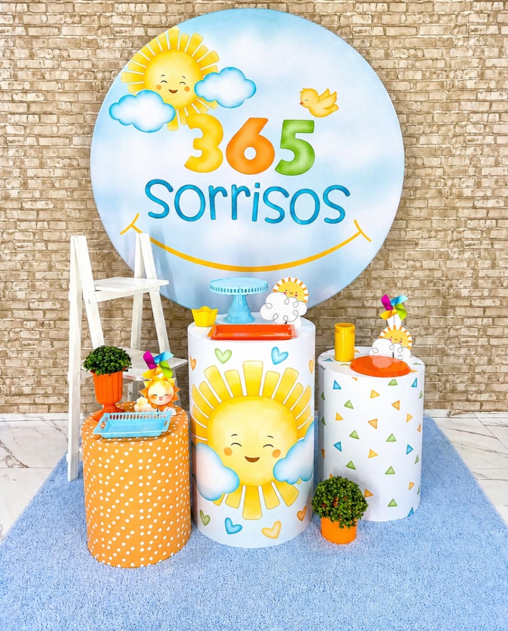 Alugar Tema Para Decoração de Festa 365 Sorrisos (Modelo 2) - Majas Pegue e Monte