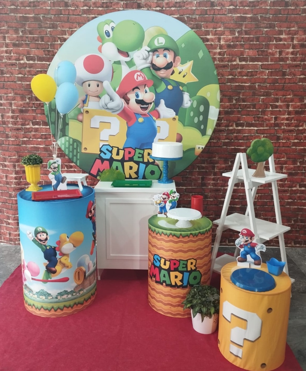 Alugar Tema Para Decoração de Festa Mario Bros (Modelo 3) - Majas Pegue e Monte