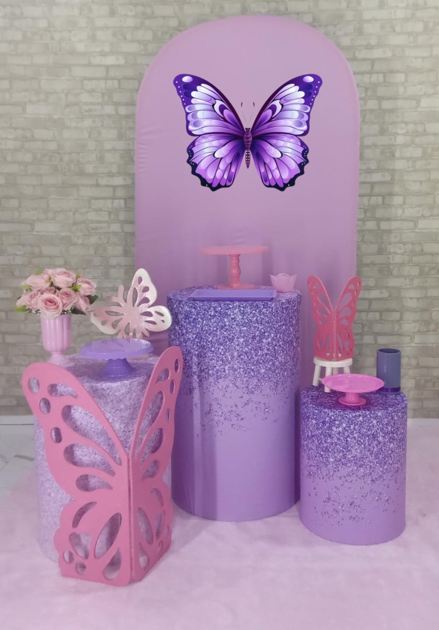 Aluguel de Tema Para Decoração de Festa Borboleta Lilás (Modelo 1) - Majas Pegue e Monte