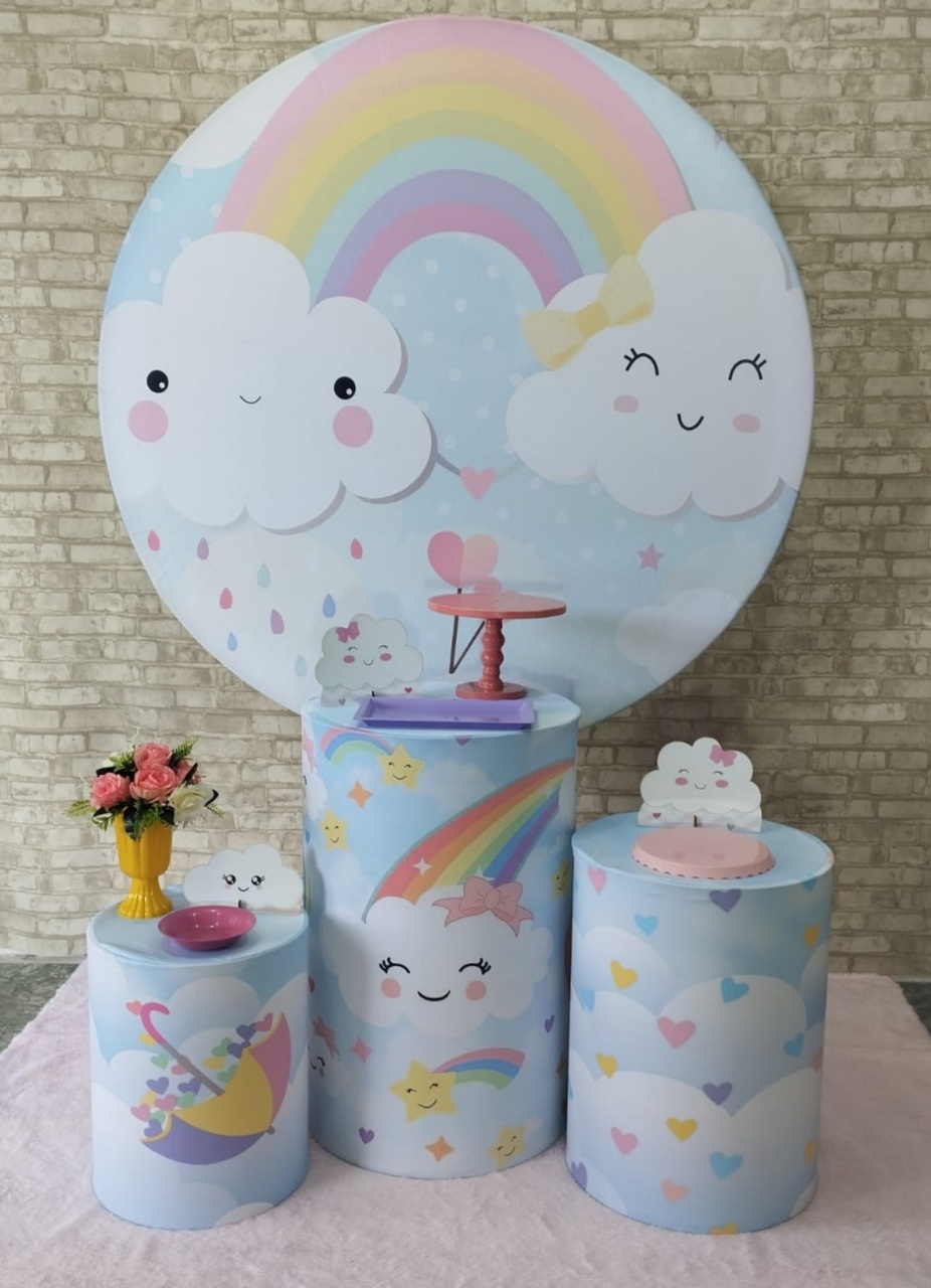 Alugar Tema Para Decoração de Festa Chuva de Amor Menina (Modelo 1) - Majas Pegue e Monte