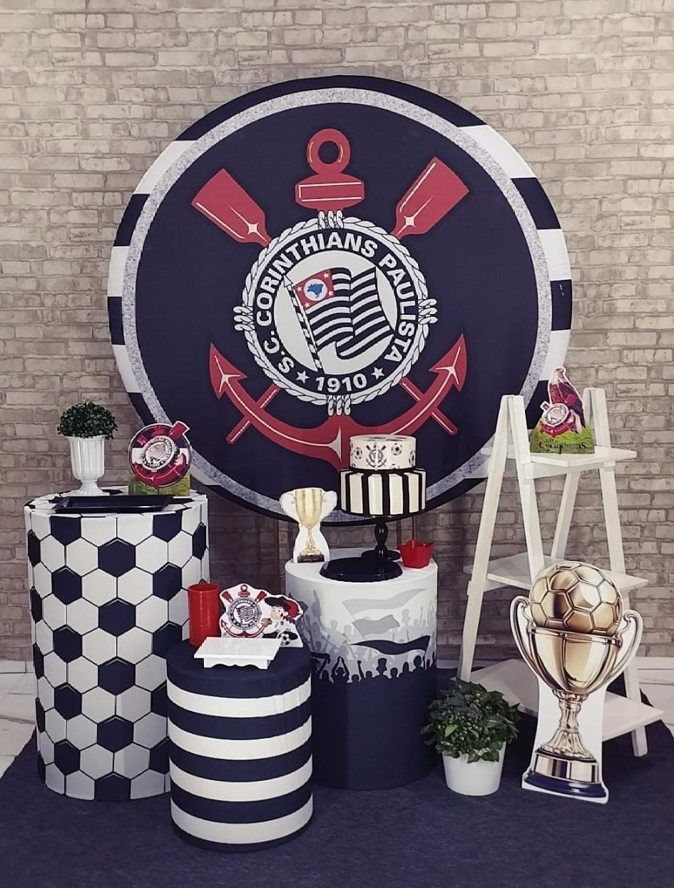 Alugar Tema Para Decoração de Festa Time Do Corinthians (Modelo 2)B - Majas Pegue e Monte