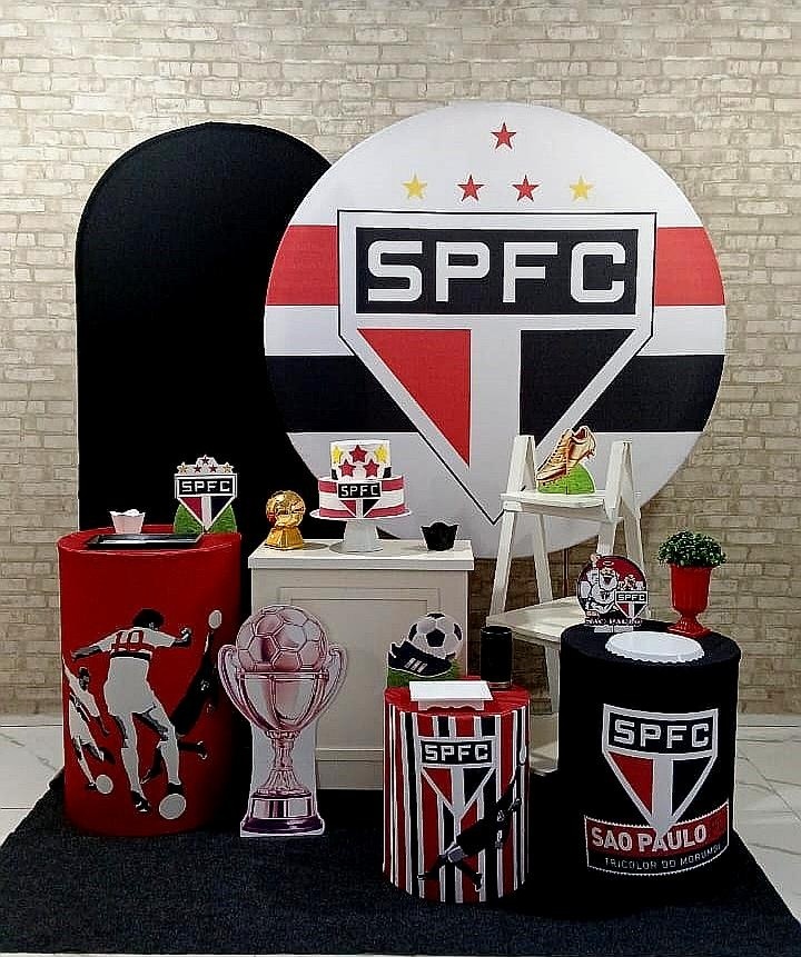 Alugar Tema Para Decoração de Festa Time Do São Paulo (Modelo 4) - Majas Pegue e Monte