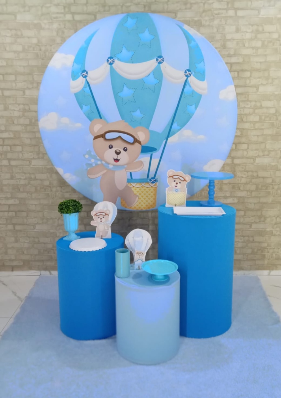 Alugar Tema Para Decoração de Festa Urso Baloeiro (Modelo 1) - Majas Pegue e Monte
