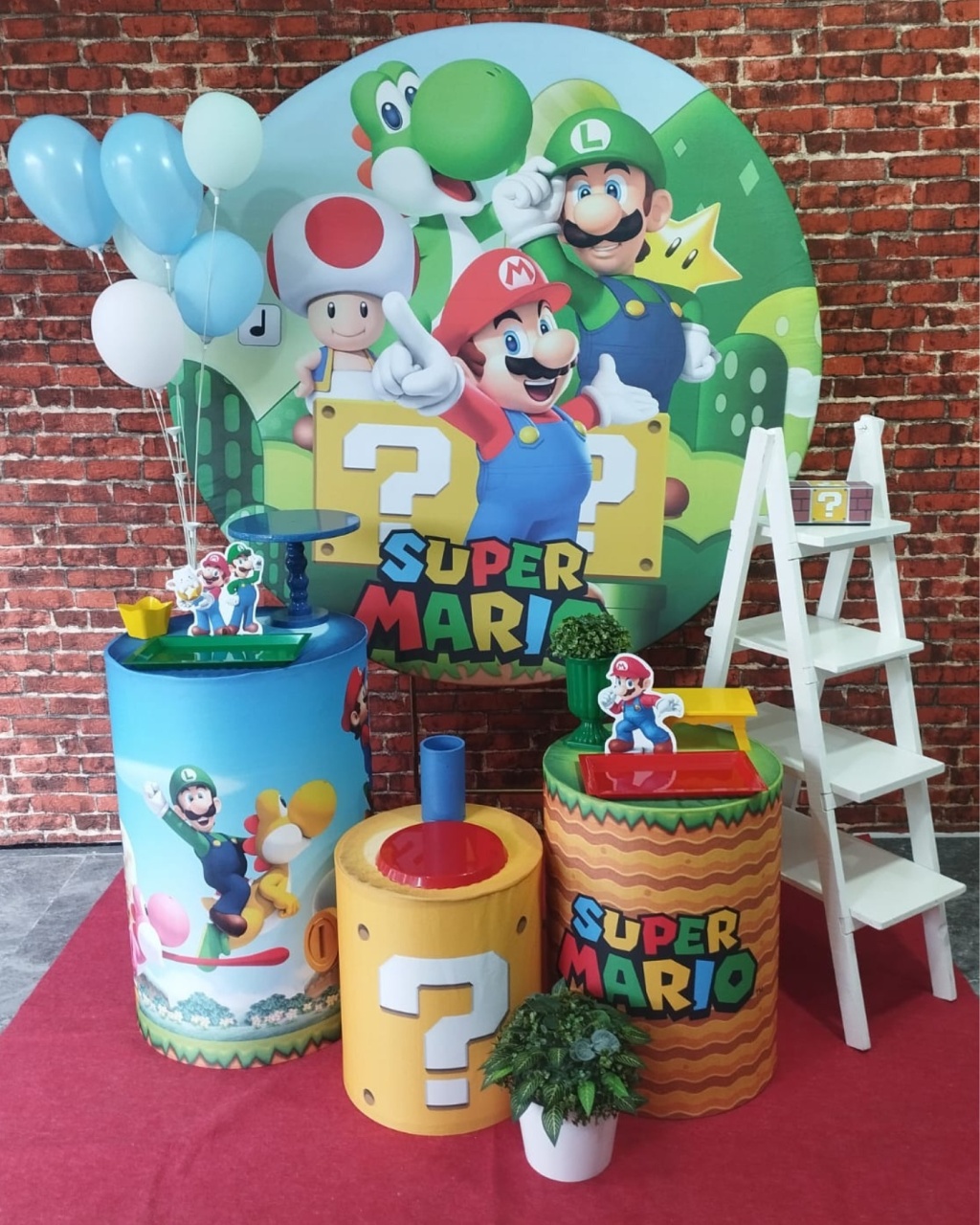 Alugar Tema Para Decoração de Festa Mario Bros (Modelo 2) - Majas Pegue e Monte