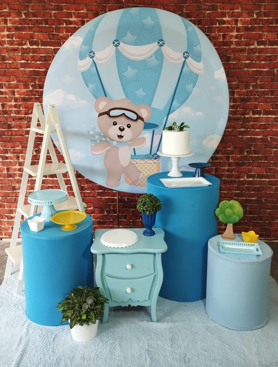 Alugar Tema Para Decoração de Festa Ursinho Baloeiro (Modelo 2) - Majas Pegue e Monte