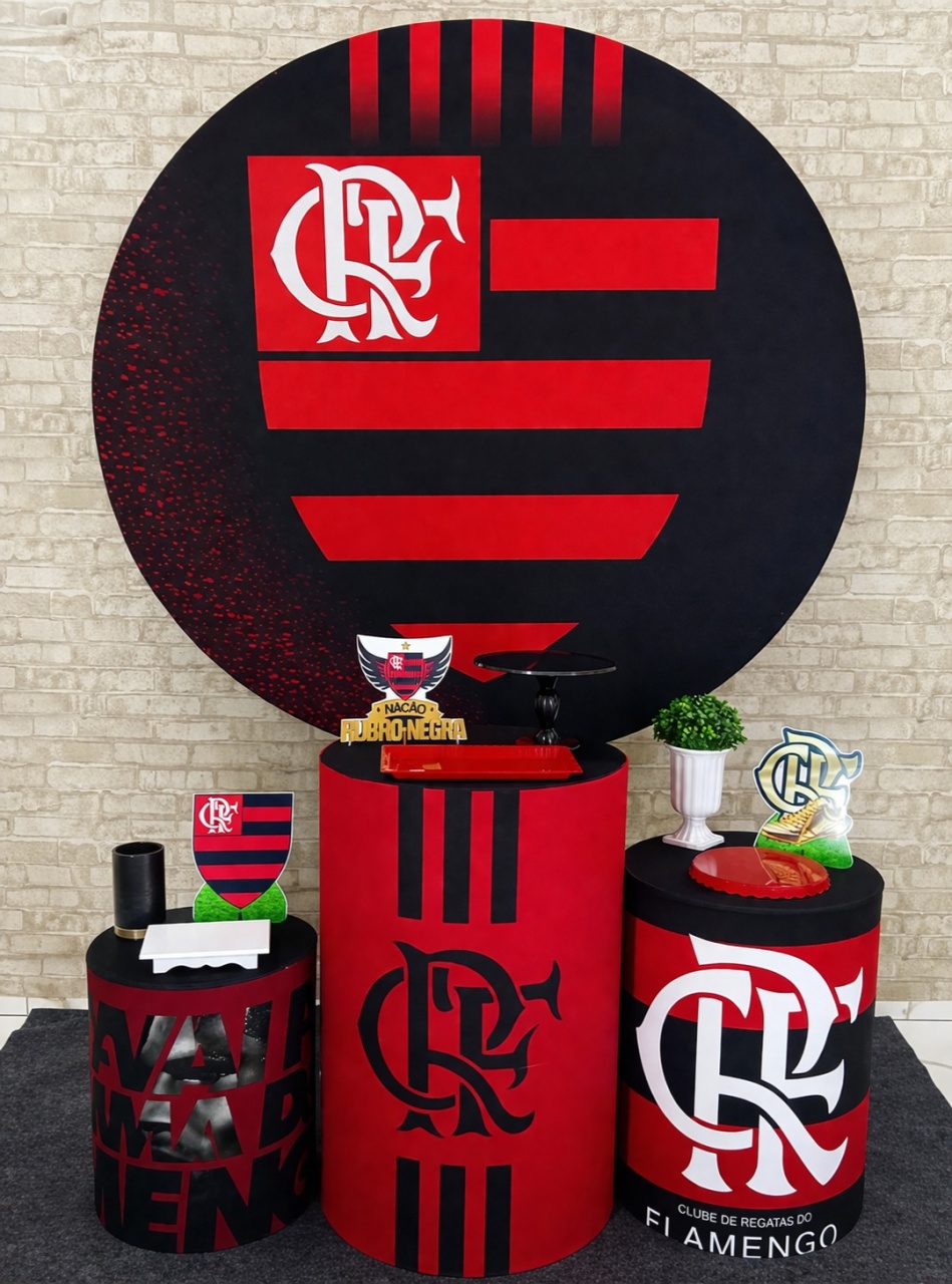 Alugar Tema Para Decoração de Festa Time Do Flamengo (Modelo 1) - Majas Pegue e Monte