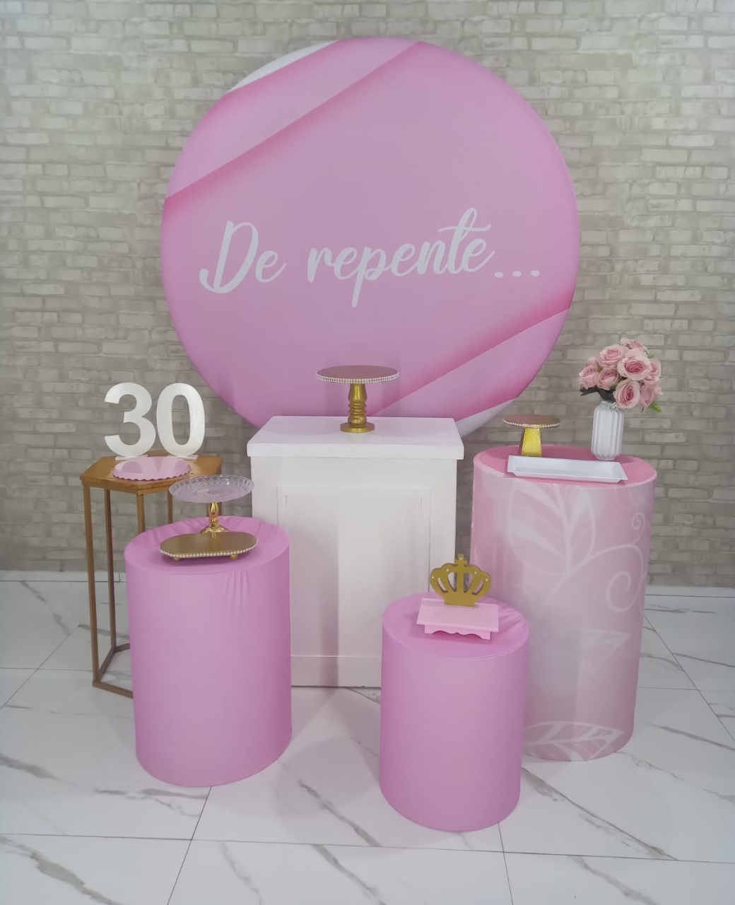 Alugar Tema Para Festa de Repente Rosa (Modelo 3) - Majas Pegue e Monte