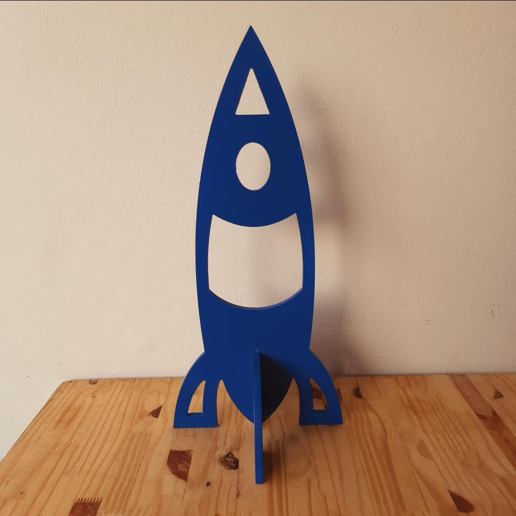 Display Foguete Azul Mdf - Maluhe decorações 