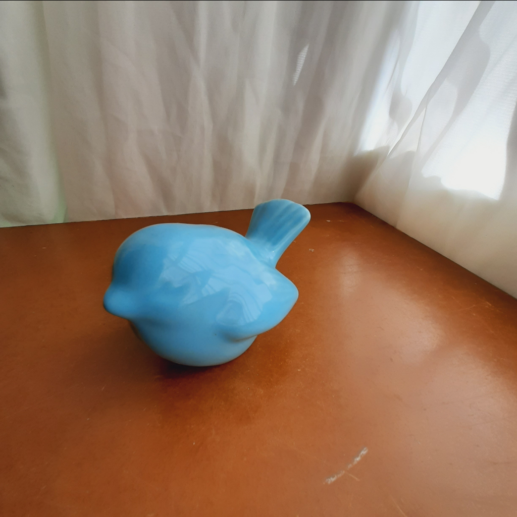 Pássaro Cerâmica Azul - Maluhe decorações 